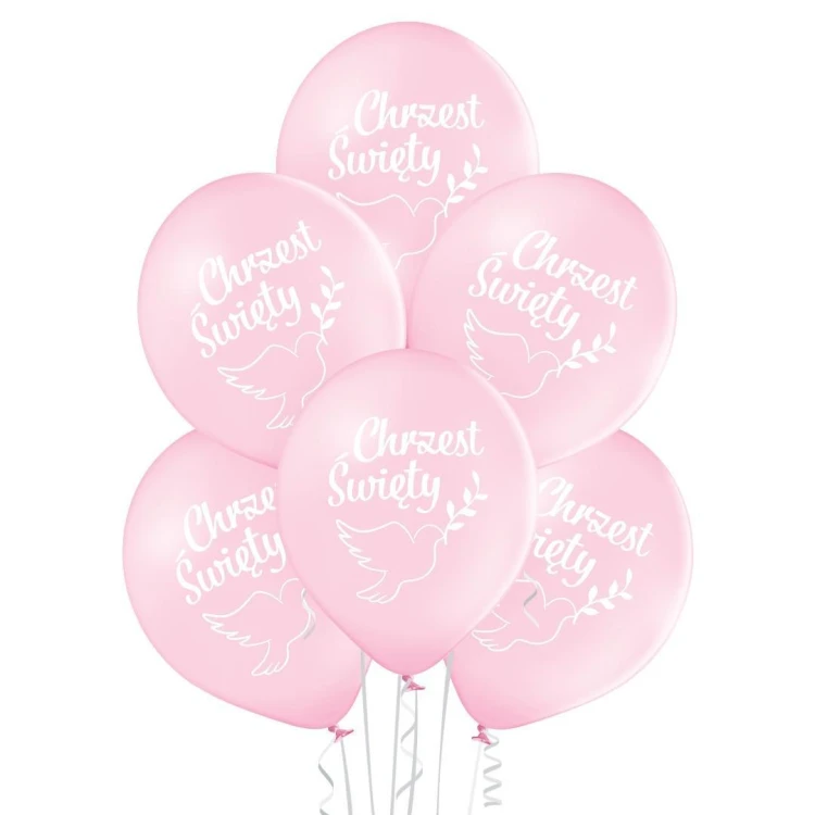Balony chrzest dziewczynka 30cm 6szt