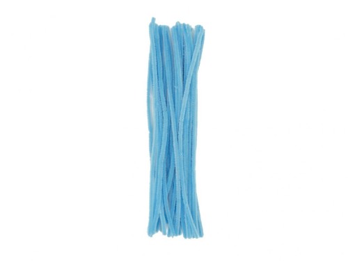 Druciki pluszowe błękitne 6mmx30cm 40szt, Aliga