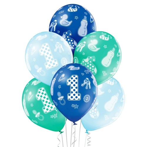 Balony 1 urodziny 30cm 6szt