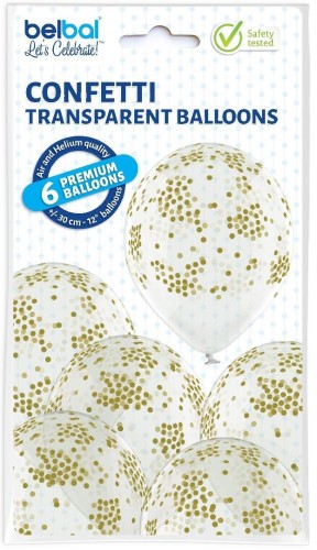 Balony konfetti 30cm 6szt