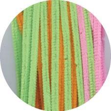 Druciki pluszowe pastelowo-neonowe 6mmx30cm 40szt