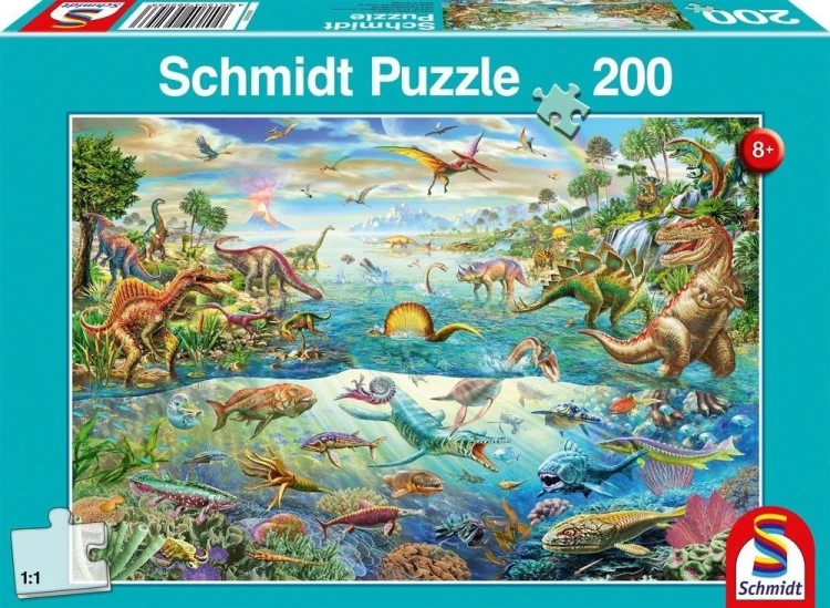 Puzzle 200 Świat dinozaurów G3, Schmidt