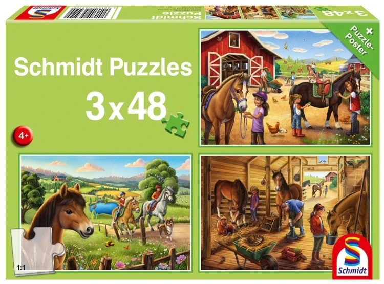 Puzzle 3x48 Konie G3, Schmidt