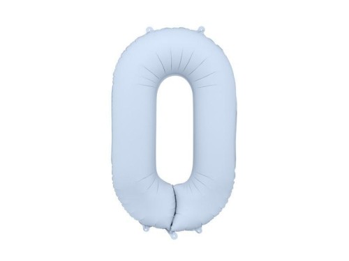 Balon foliowy cyfra 0 86cm mglisty niebieski