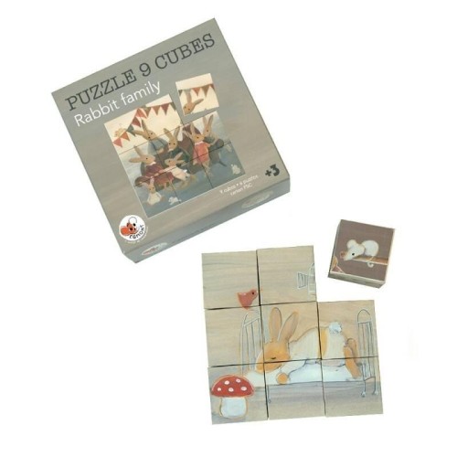 Puzzle - układanka sześciany - Rodzina Króliczków