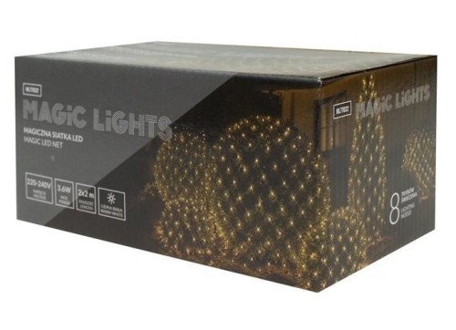 Magiczna siatka 160 led 8 tryb IP44 2700K 2x2m 31V