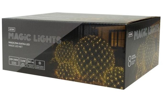 Magiczna siatka 240 led 8 tryb IP44 2700K 3x3m 36V