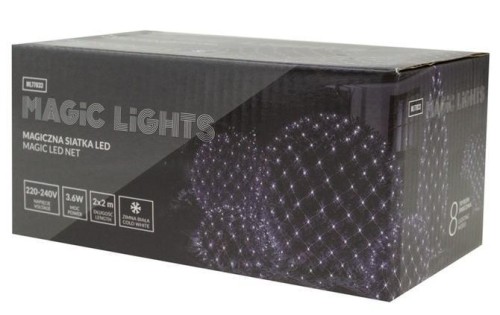 Magiczna siatka 160 led 8 tryb IP44 8000K 2x2m 31V