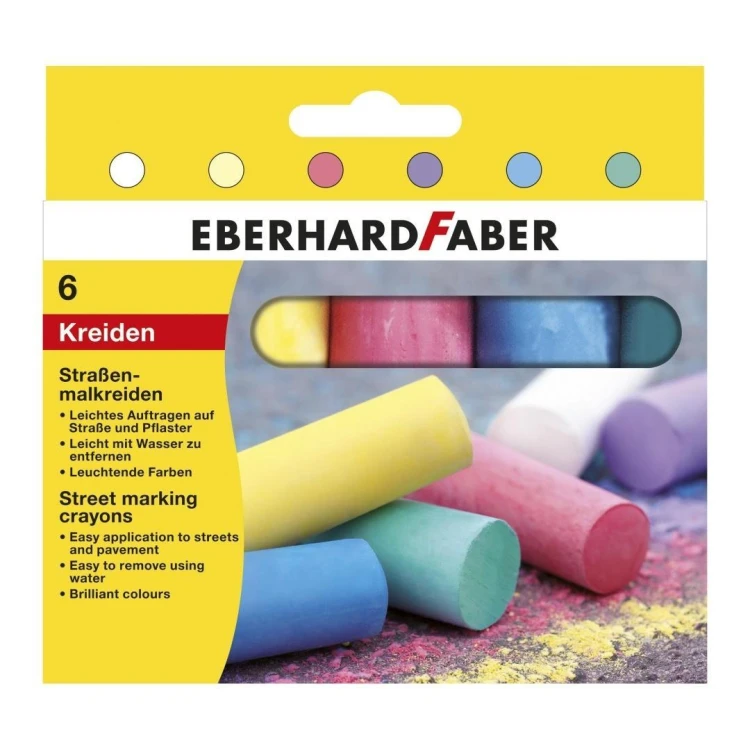 Kreda chodnikowa 6 kolorów, Eberhard Faber