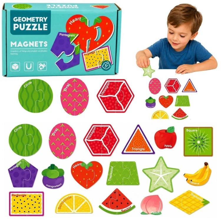 Puzzle magnetyczne edu Owoce 30el, Leantoys