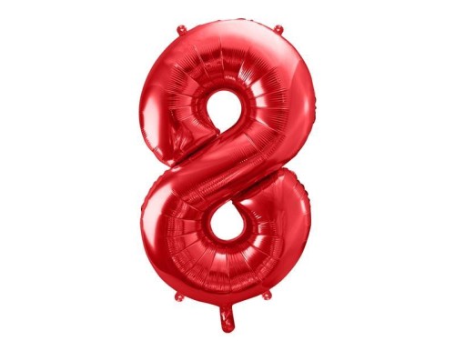 Balon foliowy cyfra 8 86cm czerwony