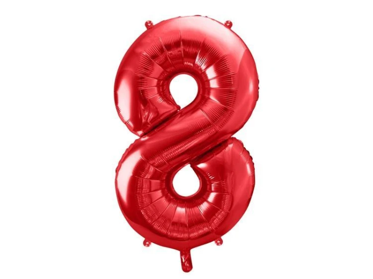 Balon foliowy cyfra 8 86cm czerwony