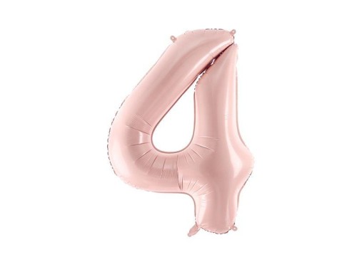 Balon foliowy cyfra 4 72cm jasny różowy