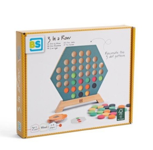 3 w rzędzie drewniane, BS Toys