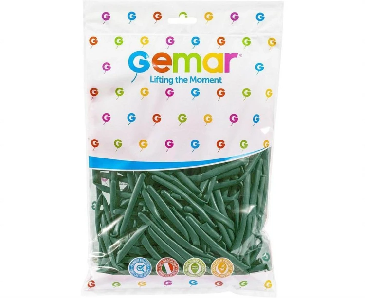 Balony Gemar rurki włoskie Emerald green 100szt