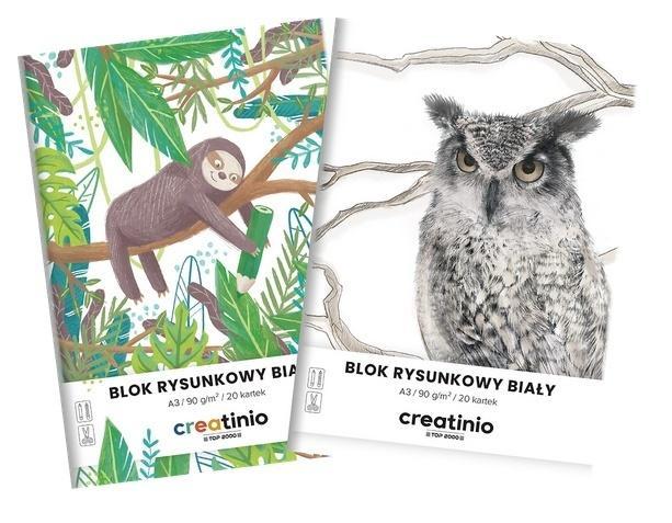 Blok rysunkowy biały A3/20K Creatino (10szt)TOP200