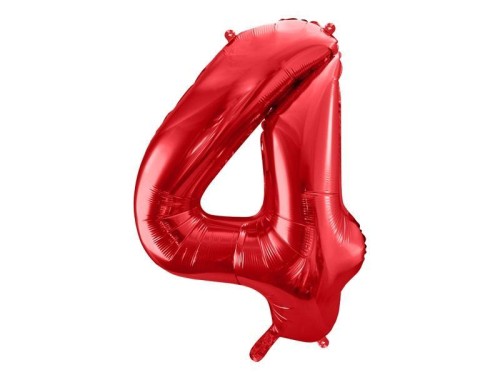 Balon foliowy cyfra 4 86cm czerwony