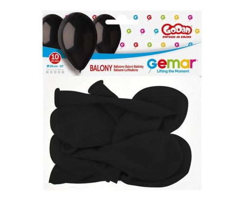 Balony Gemar czarne 10szt