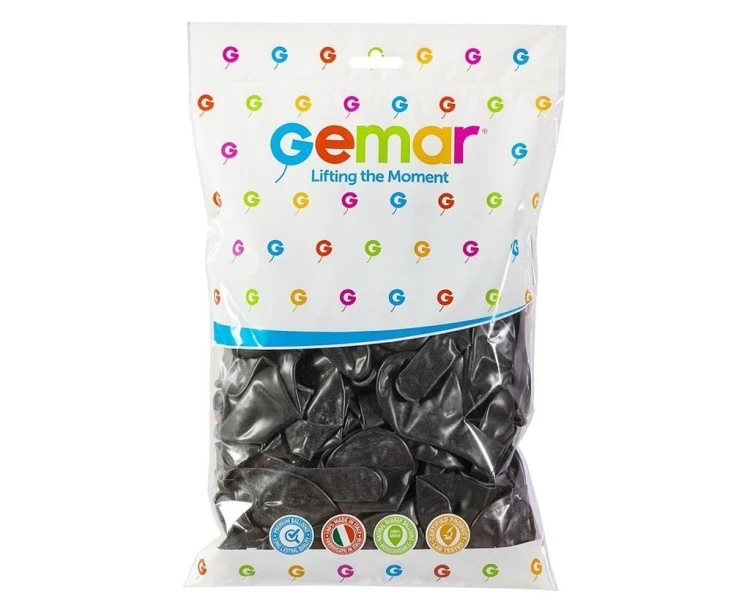 Balony Gemar metal czarne 100szt