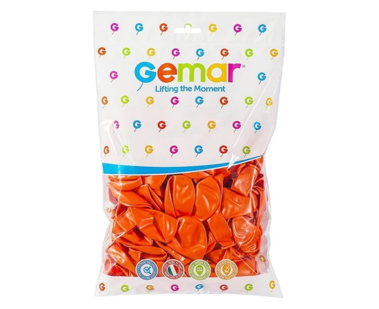 Balony Gemar metal pomarańczowe 100szt