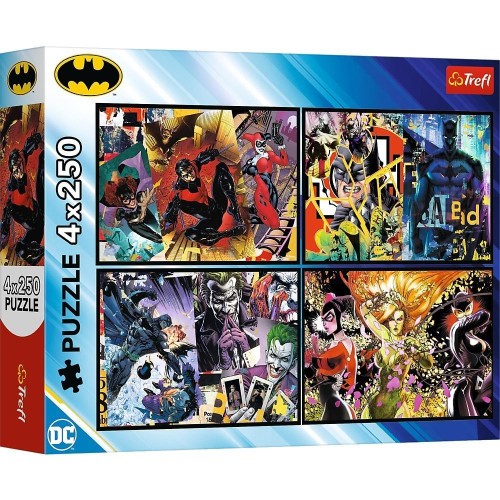 Puzzle 4x250 Batman w akcji TREFL, Trefl