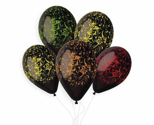 Balony Gemar Hel Marble czarne 33cm 5szt