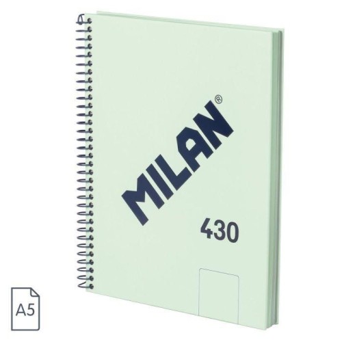 Zeszyt na spirali A5/80K gładki zielony MILAN