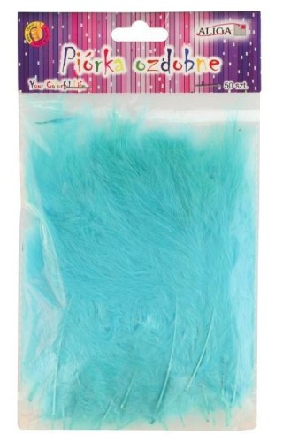 Piórka turkusowe 10-12cm 50szt, Aliga