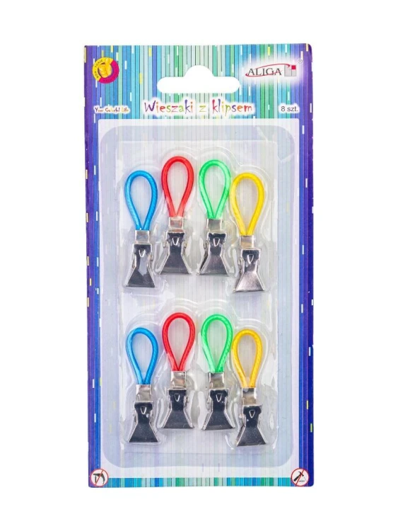 Wieszaki z klipsem 8szt, Aliga