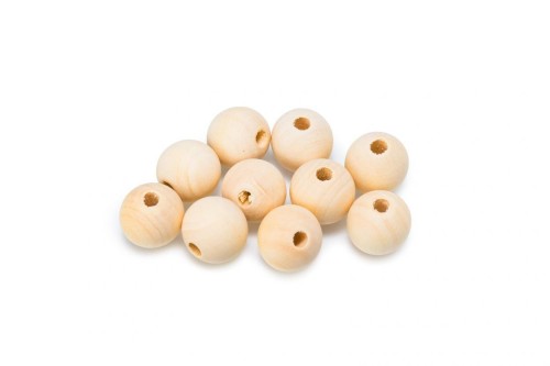 Koraliki drewniane naturalne 18mm, Brewis