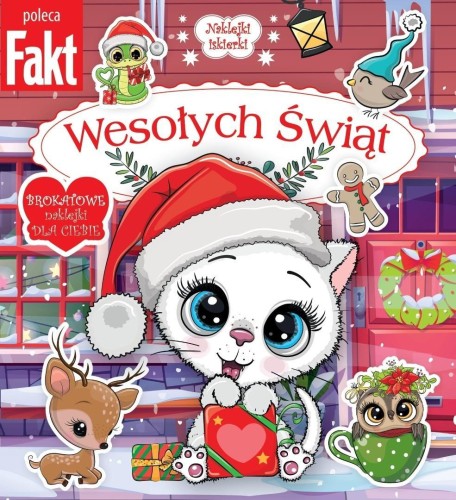 Naklejki iskierki z brokatem. Wesołych Świąt
