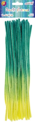 Druciki pluszowe tęczowe 6mmx30cm 40szt, Aliga