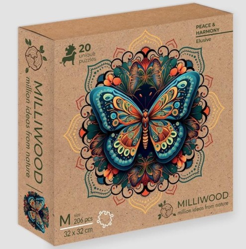 Puzzle drewniane 206 Milliwood Motyl, Alexander