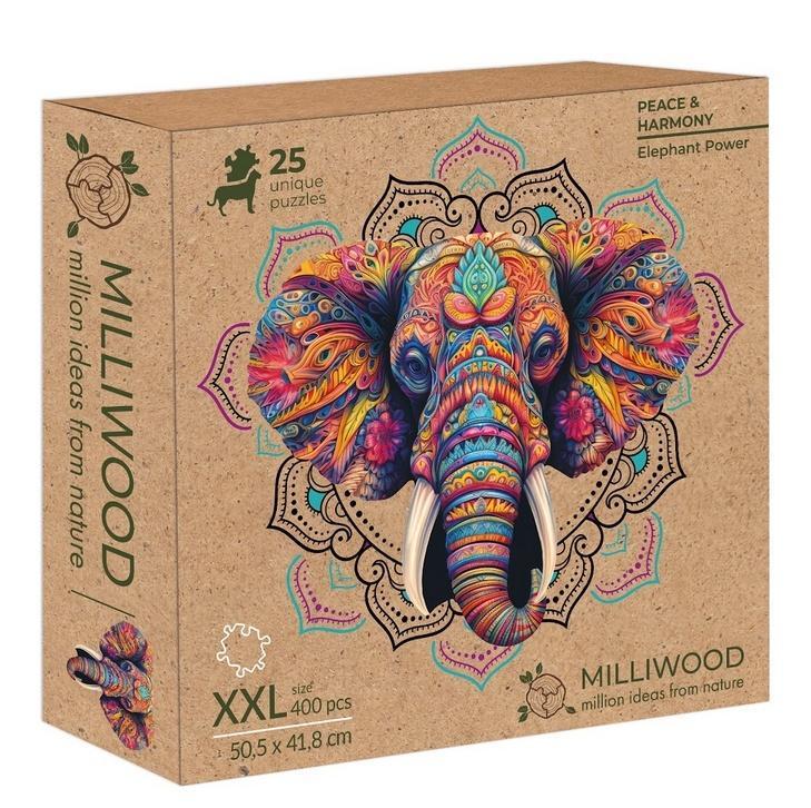 Puzzle drewniane 400 Milliwood Słoń, Alexander