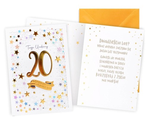 Karnet Urodziny gwiazdki 20