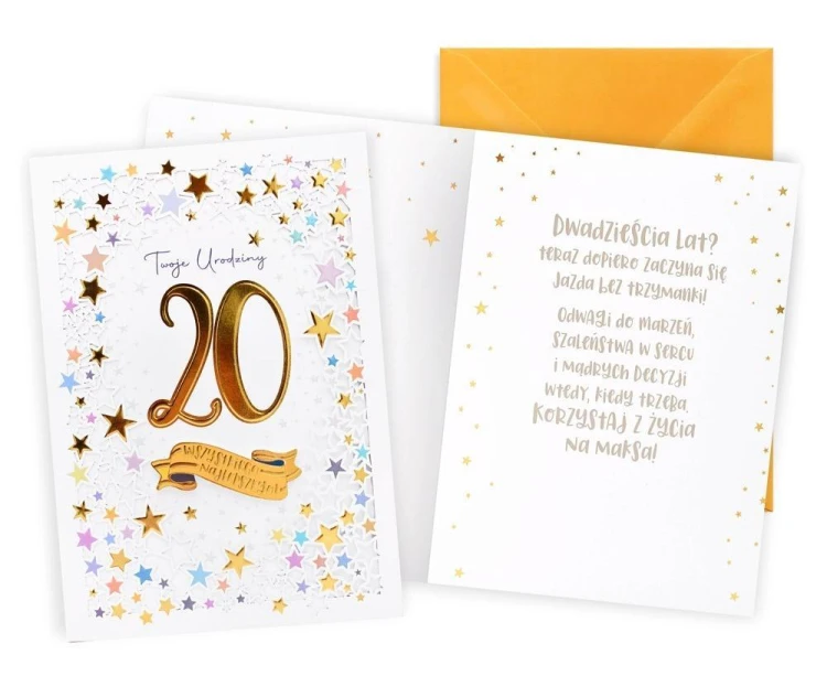 Karnet Urodziny gwiazdki 20