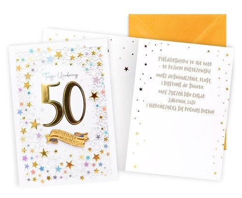Karnet Urodziny gwiazdki 50