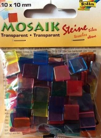 Mozaika kamyczki transparentne 10x10mm 190szt