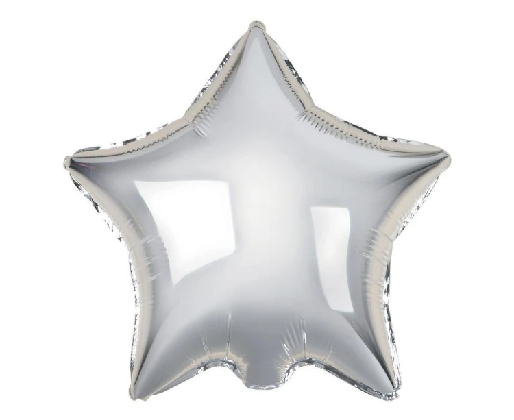 Balon foliowy Gwiazda srebrna 46cm 100szt