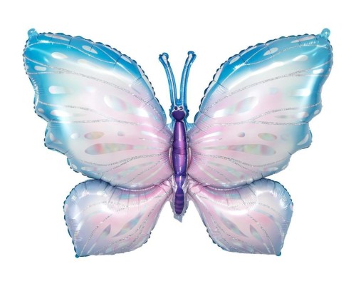 Balon foliowy Motyl niebiesko-liliowy 76x56cm