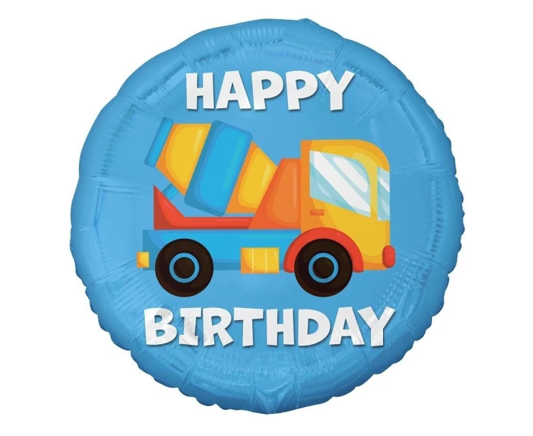 Balon foliowy Betoniarka Happy Birthday 45cm