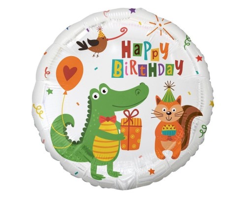 Balon foliowy Krokodylek Happy Birthday 45cm