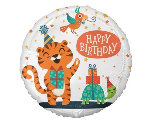 Balon foliowy Tygrysek Happy Birthday 45cm