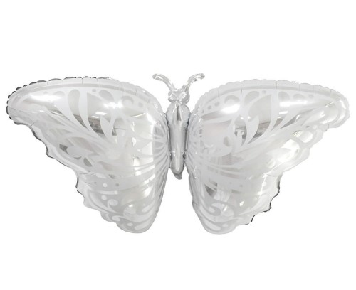 Balon foliowy Srebrny Motyl 87x44cm