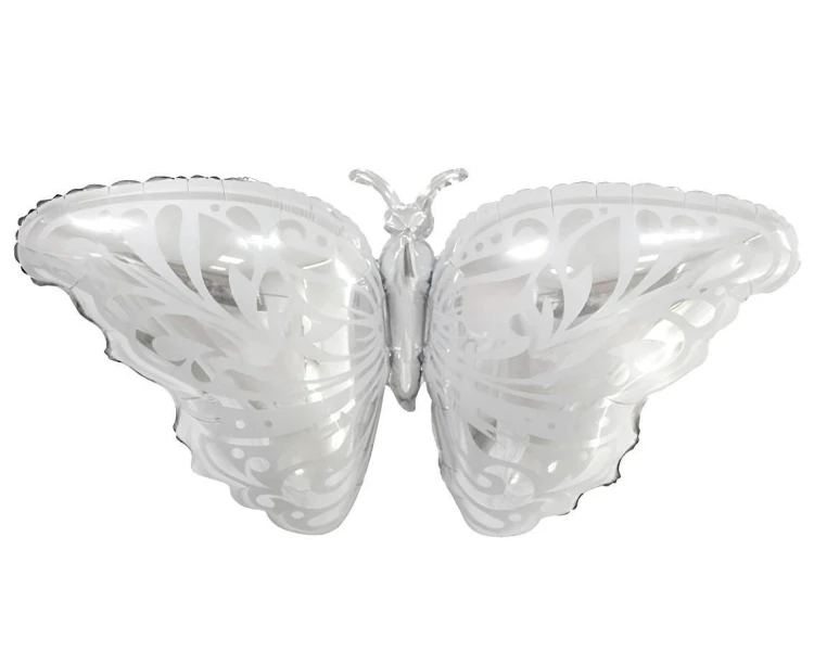Balon foliowy Srebrny Motyl 87x44cm