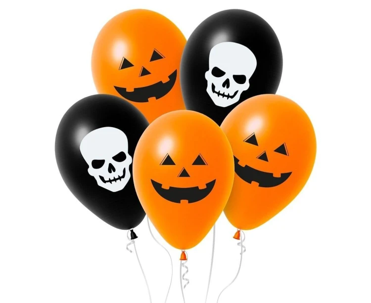 Balony Czaszki i Dynie 30cm 5szt