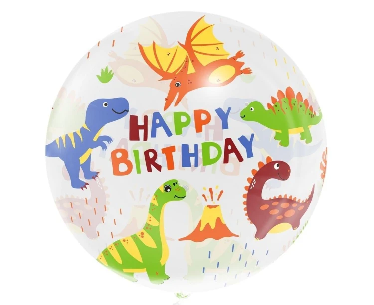 Balon Aqua kryształowy Happy Birthday 45cm