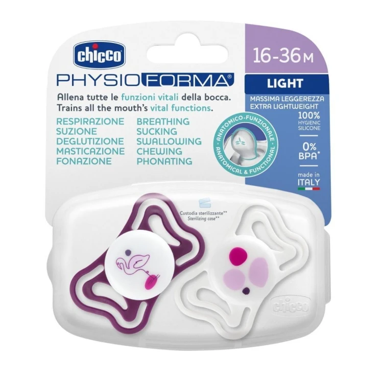 Smoczek PhysioForma Light różowy 16-36m 2szt