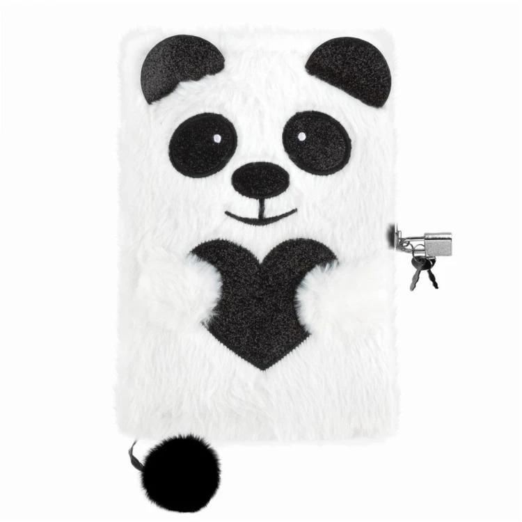 Pamiętnik pluszowy z kłódką Panda DERFORM, DERFORM