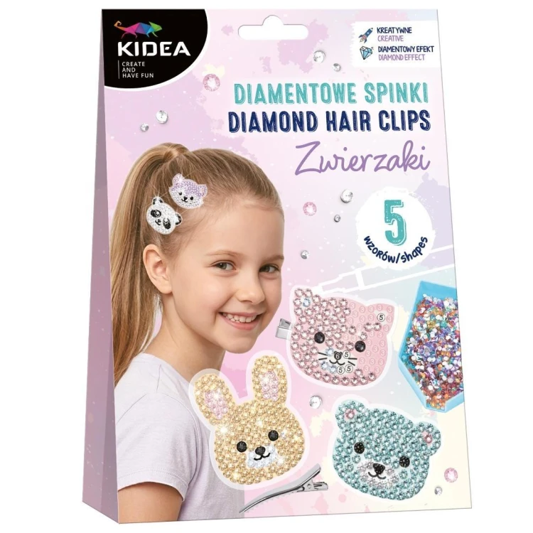 Diamentowe spinki zwierzaki KIDEA, DERFORM